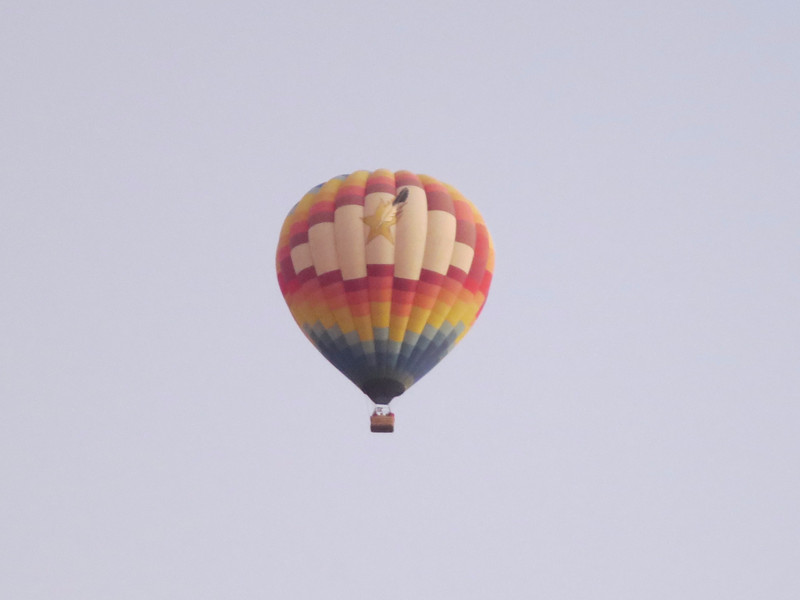Hot air balloon overhead on Monday