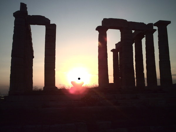 Awesome Sunset at Sounion Ruins