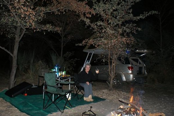 Nata Lodge...bush,fire and the roof top tent
