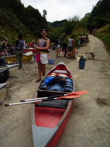 Packed canoe