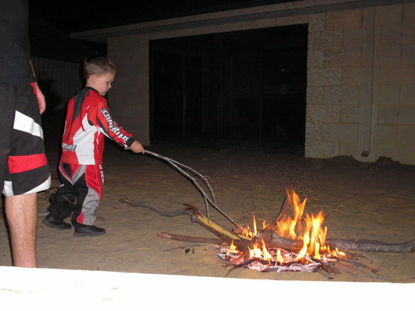Fire bug just like his mum