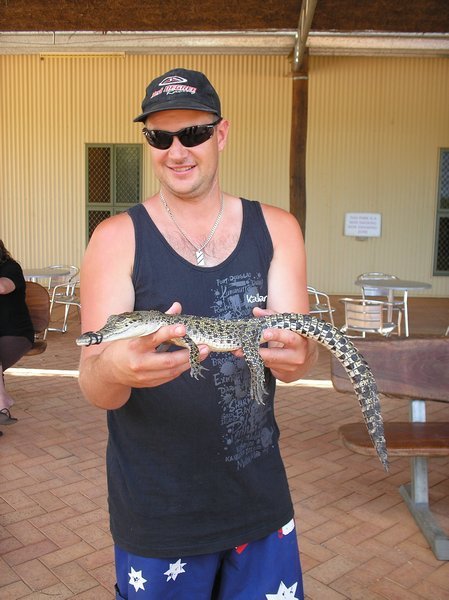 Troy with bubba croc