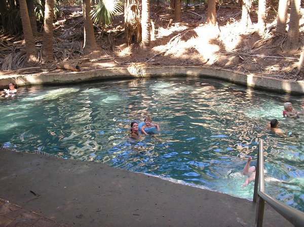 Me and Ax in the hot springs at Mataranka