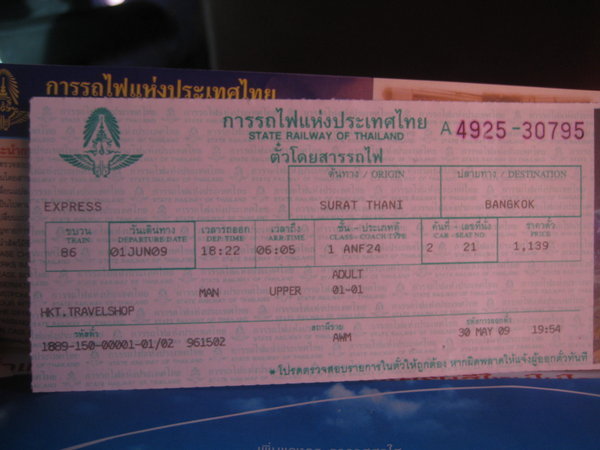 Train Ticket to Bangkok