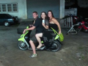 3 on a scooter...