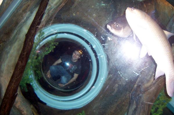 Chris in a porthole.