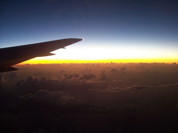 Sunrise on the flight home.