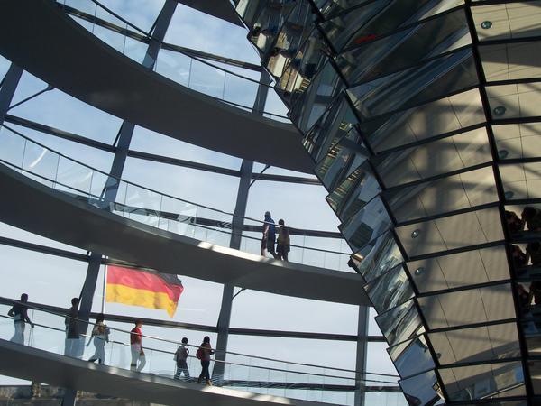 In the dome of the Reichstag