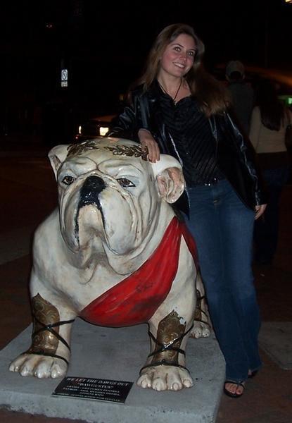 Me with one of the bulldogs in town