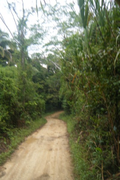 Single lane road to the cave area