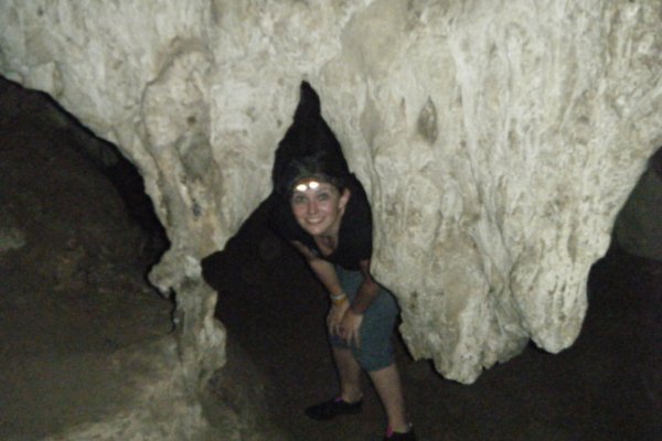 In the caves!