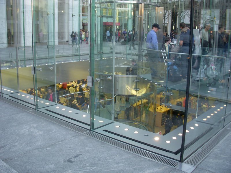 Looking down into Apple store