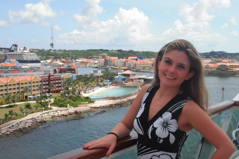 Me!  Curacao as seen from the cruise ship