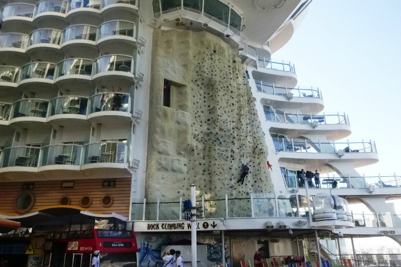 One of the 2 rock climbing walls - Oasis of the Seas