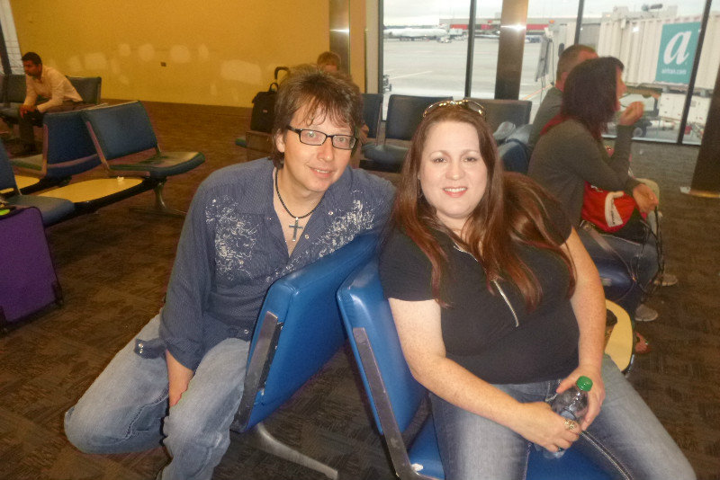 Greg & Mel - Atlanta Airport - waiting to fly to New Orleans