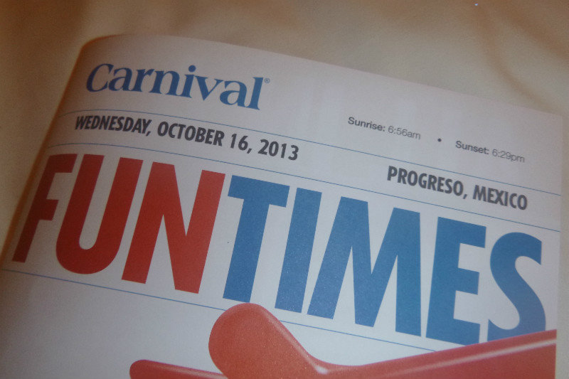 Carnival's daily Fun Times new letter - Progreso, Mexico