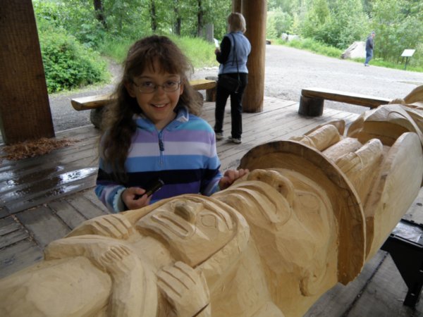 Leah in Carving Shed