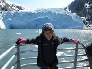 Leah in front of Blackstone Glacier