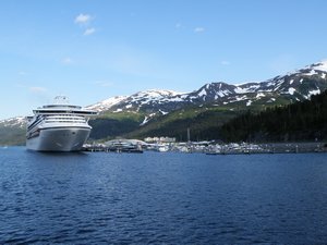 port of Whittier with cruiseboat 
