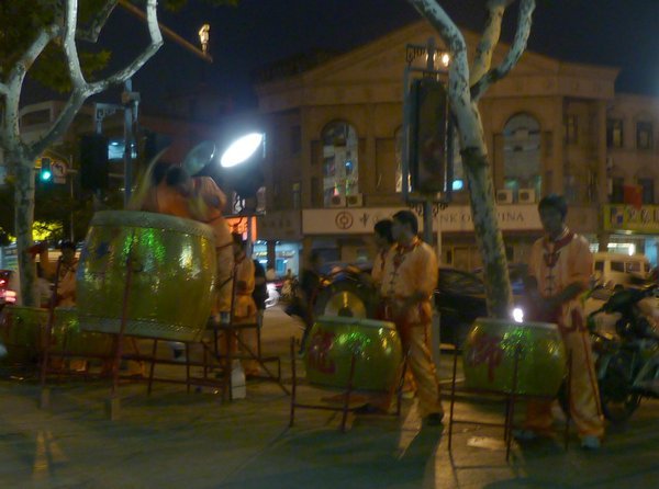 Drummers on street corner