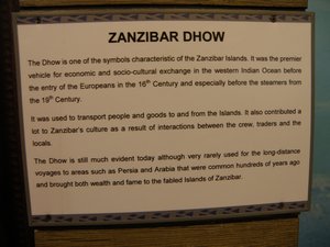 Zanzibar Dhow Description