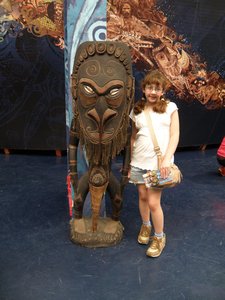 Leah with Papua New Guinea Statue