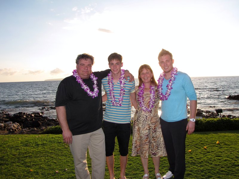 family at luau 