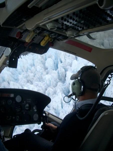Flying over the Franz Josef glacier