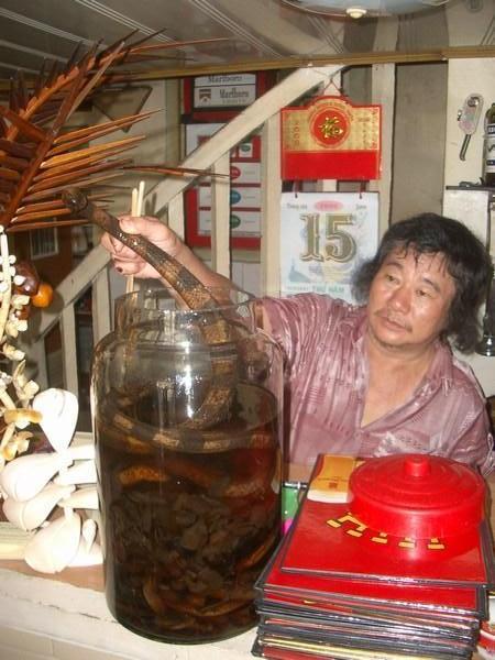 Snake wine.... showing where it gets its name from