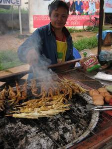 street food - chickens feet kebabs!
