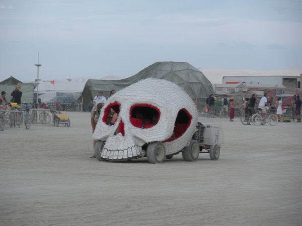 Skull art car