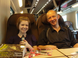 Al and Dana on the train to Florence