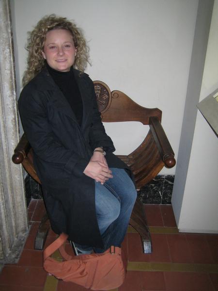 Jill in a curule chair