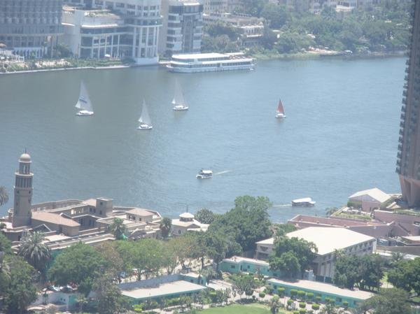 Sailboats along the Nile
