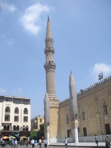A minaret out side the market (where they do the Islamic Call to Prayer from)