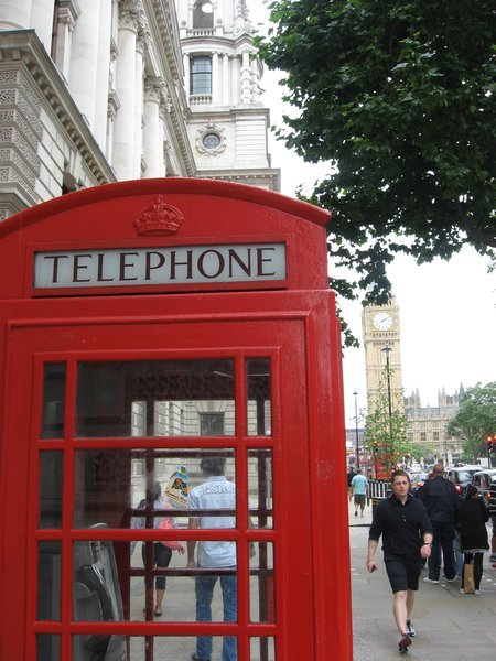 Typical red phone booth