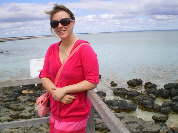 Me on the pier at the Stromatolites