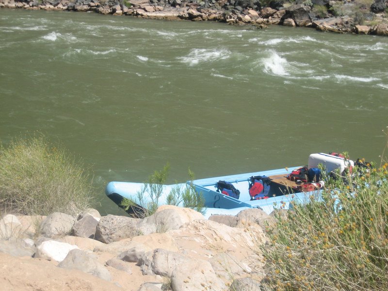 Our raft on the river