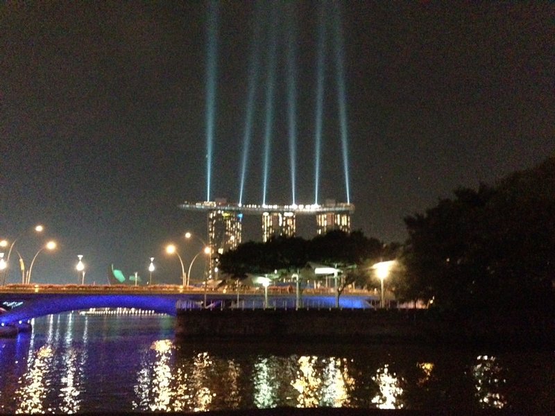 Light show at Marina Bay Sands