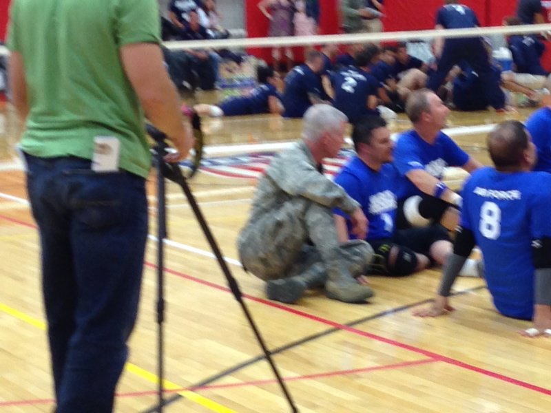 General Shelton with his wounded warriors 