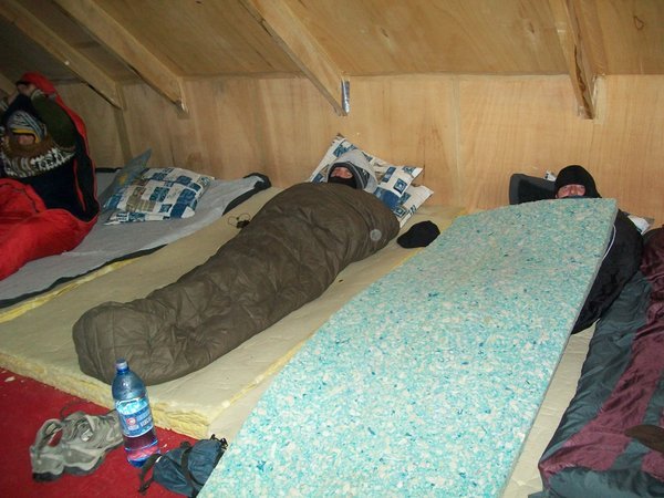 Dave and Josh sleeping at rock camp