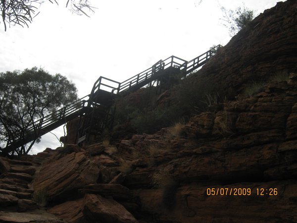 1O5  We climbed these stairs Garden of Eden  5-7-09  Kings Canyon Long Walk