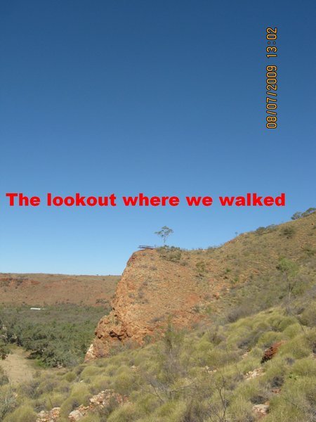 105  8-7-09  The Lookout where we walked Ghost Gum Walk Ormiston Gorge