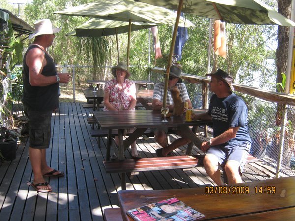 43   3-8-09    Another drink, another pub on Goat Island on the Adelaide River on the Croc Tour
