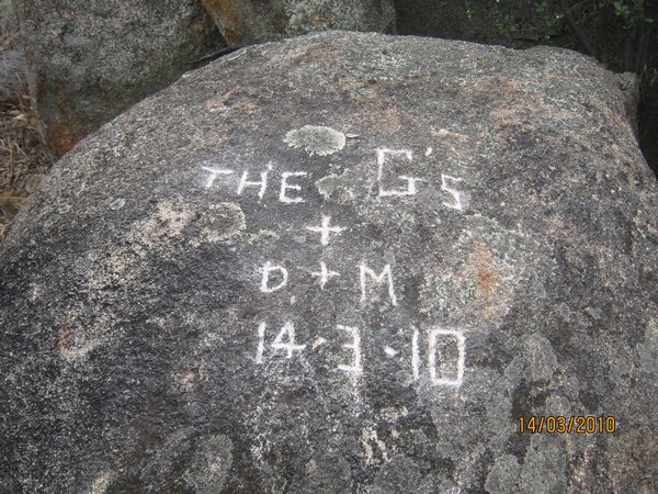 18    14-3-10   Carving Our Initials Dundas Rocks near Norseman WA
