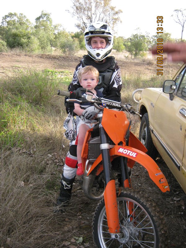 6  31-8-10  Hayden & Riley on the bike