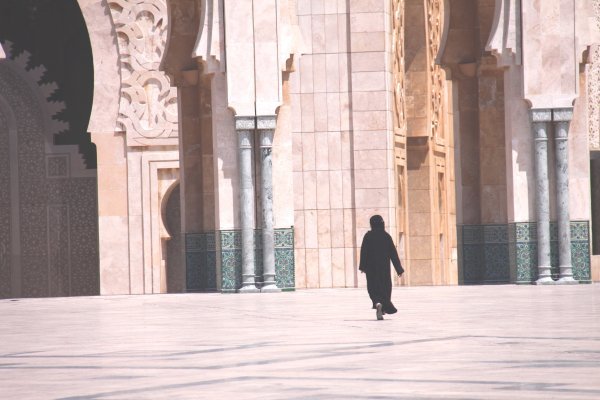 Woman entering the mosque