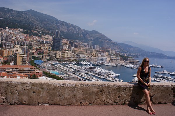 View from outside the Royal Palace in Monaco toward the harbour