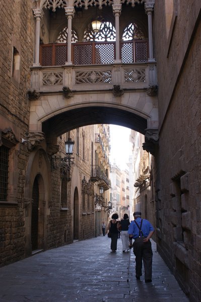 The little winding streets near the Gothic cathedral