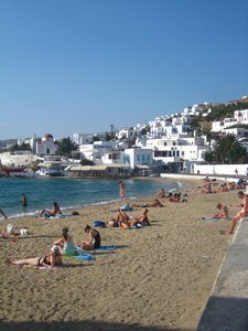 Beachside in the main town, Mykonos